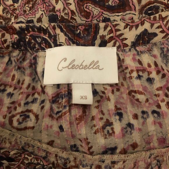 Cleobella Samara Paisley Organic Cotton Button Down Blouse Size XS - Picture 12 of 15